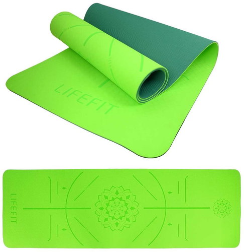 LIFEFIT YOGA MAT RELAX DUO, 183x58x0,6cm, green - Yoga Mat - Main image