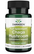 Swanson Chaga Mushroom (medicinální houba Chaga), 400 mg, 60 kapslí - Doplněk stravy