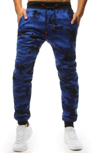 DSTREET Pánské STYLE tepláky camo maskáčové modré, vel. L - Tepláky - Main image