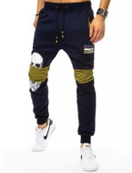 DSTREET Pánské tepláky s potiskem modré SKULL KNEE, vel. XXL - Tepláky