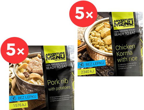 Adventure menu: 5x Chicken Korma with Rice + 5x Pork Rib with Potatoes - MRE - Main image