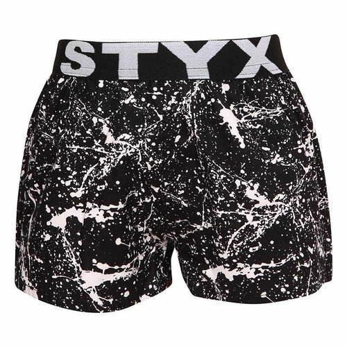 Styx BJ1354 - black and white, size 6-8 years - Boxer Shorts - Main image
