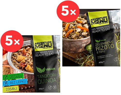 Adventure menu VEGAN: 5x Tandoori Quinoa + 5x Vegetable Risotto with Tofu - MRE - Main image