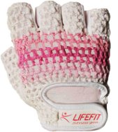 Lifefit Fit ružová / biela veľkosť S - Rukavice na cvičenie
