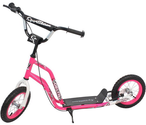 Sportteam Delta 12"/12" pink/white - Scooter - Main image