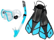 ACRA Snorkelling set 3in1, light blue, S/M, fins size 36-41, mask, snorkel - Diving Set