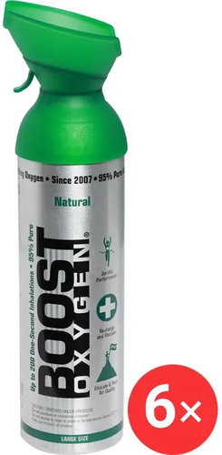 Boost Oxygen Doplňkový kyslík v plechovce Přírodní, velký, 6 × 9 l - Inhalačný kyslík - Hlavný obrázok