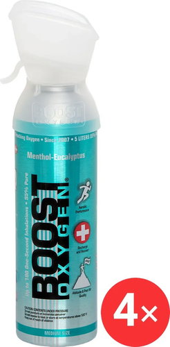 Boost Oxygen Supplemental Oxygen in a Can Menthol Eucalyptus, Medium, 4 × 5 l - Portable Oxygen - Main image
