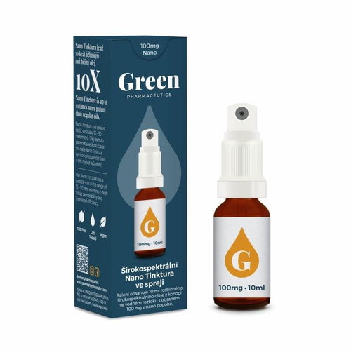 Green Pharmaceutics Broad spectrum Nano tincture in spray 10ml - CBD - Main image
