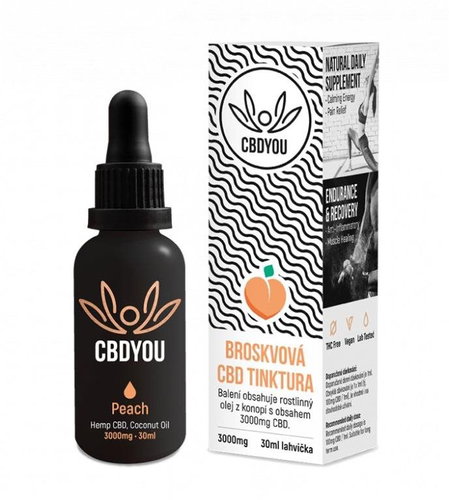 CBD You Tincture Peach 3000mg, 30ml - CBD - Main image