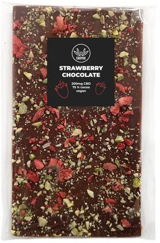 CBD YOU 75% vegan chocolate with strawberries + 200mg CBD - Chocolate - Main image