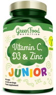 GreenFood Nutrition Junior Vitamin C, D3 & Zinc 90 kapslí - Vitamins