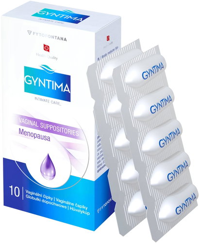 Gyntima vaginální čípky Menopausa 10 ks Main image Gyntima vaginální čípky Menopausa 10 ks - Medical Device - Main image