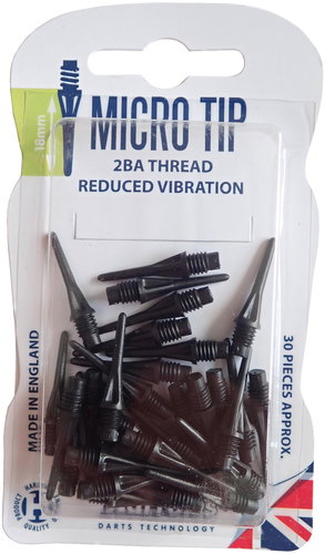 Harrows T93-CRN Micro 30 pcs in blister pack, black - Dart Tips - Main image