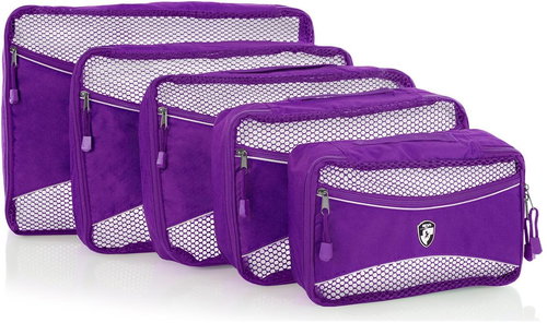 Heys Eco Packing Cube 5 pc Set II Purple - Packing Cubes - Main image