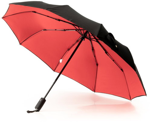 KRAGO Folding umbrella with double canopy red - Umbrella - Main image