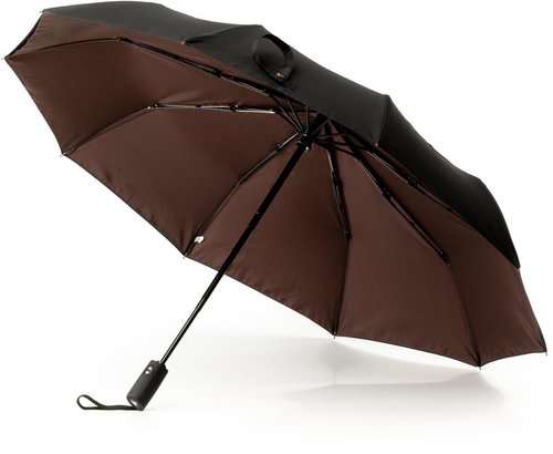 KRAGO Folding umbrella with double canopy brown - Umbrella - Main image