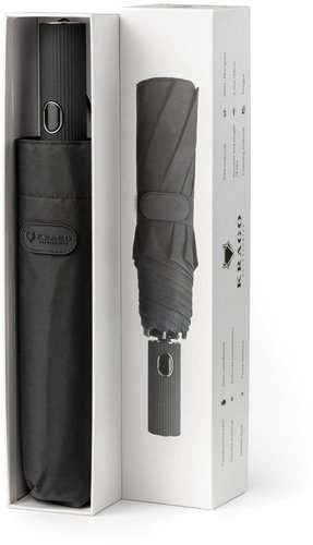 KRAGO Folding umbrella in gift box fully automatic black - Umbrella - Main image