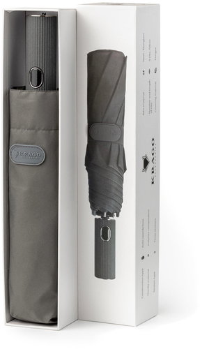 KRAGO Folding umbrella in gift box fully automatic grey - Umbrella - Main image