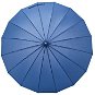 KRAGO Umbrella stick with straight wooden handle 16 spokes blue - Umbrella