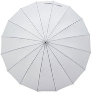 KRAGO Umbrella stick with straight wooden handle 16 spokes grey - Umbrella