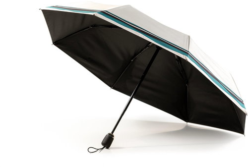 KRAGO Folding umbrella compact white striped - Umbrella - Main image