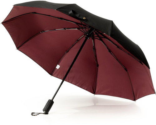 KRAGO Folding umbrella with double canopy burgundy - Umbrella - Main image