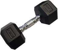 KUBIsport One-handed hexagonal HEX dumbbell 7,5 kg rubberized - Dumbell