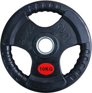 KUBIsport Replacement rubberized disc with grips 10 kg - diameter 50 mm - Gym Weight