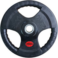 KUBIsport Replacement rubberized disc with grips 25 kg - diameter 50 mm - Gym Weight