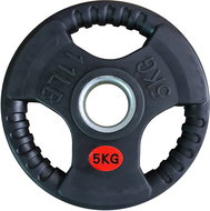 KUBIsport Replacement rubberized disc with handles 5kg - diameter 50 mm - Gym Weight