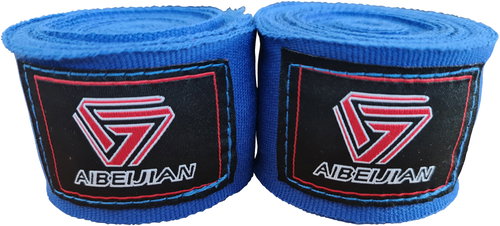 KUBIsport Boxing hand bandages elastic 4,5 m, blue - Boxing Wraps - Main image