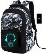 MG Glowing Graffiti backpack 35 l, black - Backpack