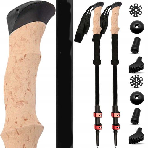 MG Nordic Walking trekking poles 61-135 cm, black - Trekking Poles - Main image