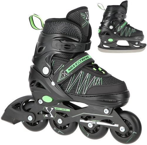 NILS EXTREME NH11912 AND GREEN 2IN1 SKATES - Roller Skates - Main image
