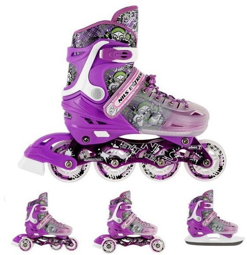 NILS EXTREME NH18122 PURPLE ROLLER SKATES NILS 4IN1 - Roller Skates - Main image