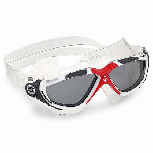 Swimming goggles Aqua Sphere VISTA dark glass, white/red - Swimming Goggles - Main image