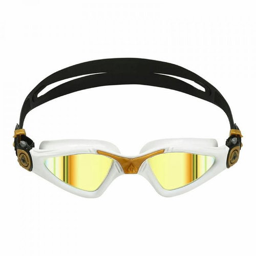 Aqua Sphere KAYENNE titanium swimming goggles. Mirrored lenses, white/gold - Swimming Goggles - Main image