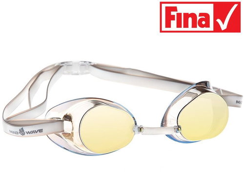 MAD WAVE RACER MIRROR Yellow - Swimming Goggles - Main image