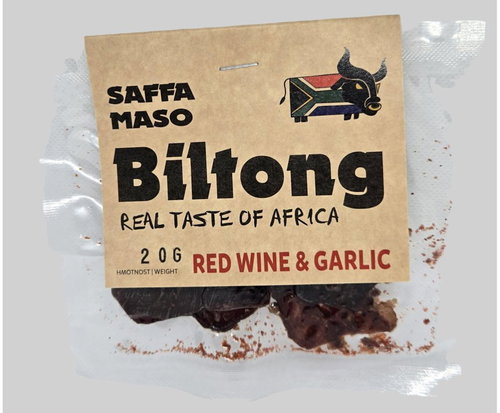 SAFFA MASO Biltong Red wine & Garlic 20 g - Dried Meat - Main image