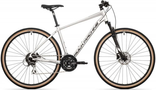 ROCK MACHINE Crossride 300 - 20.0" (L) Gloss Silver/Black/Grey - Cross Bike - Main image