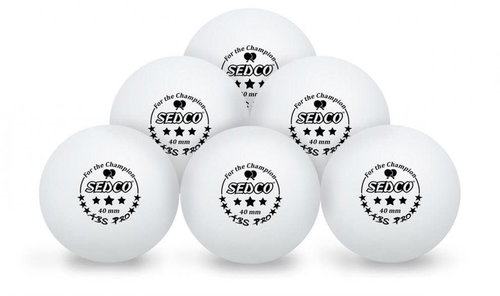 Table tennis balls SEDCO for CHAMPION 3*** CELL FREE 6pcs white - Table Tennis Balls - Main image