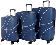 T-class - Set of 3 suitcase covers Blue with lines - Luggage Cover