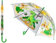 Teddies Priehľadný dáždnik farebným motívom dinosaura - Detský dáždnik