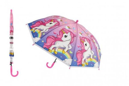Teddies Children's colourful umbrella with unicorn motif - Children's Umbrella - Main image