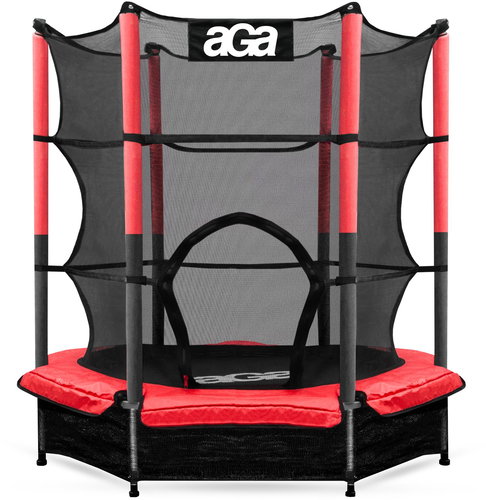 Aga Dětská trampolína 140 cm červená + ochranná síť - Trampoline - Main image
