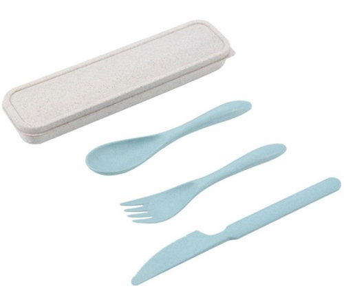 Aptel Cestovní sada příborů 3v1 v pouzdře, modrá - Cutlery - Main image