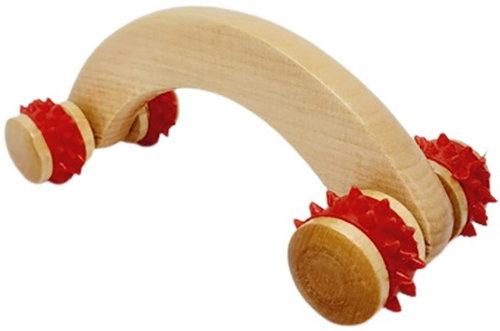 ADONIS Massage wheels wood-rubber 1 pcs mix of colours - Massage Roller - Main image
