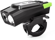 Verk 14480 Voděodolné LED světlo na kolo USB, el. zvonek, tachometr, zelené - Bike Light