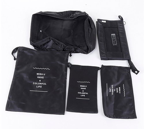 T-CLASS Suitcase organizer 8 pcs black - Organiser - Main image